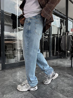 Blue Washed Basic Baggy Jeans C-6587/6241
