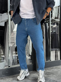 Blue Basic Lycra Boyfriend C-6467