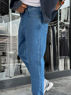 Blue Basic Lycra Boyfriend C-6467
