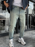 Light Blue Distressed Wash Boyfriend C-6468