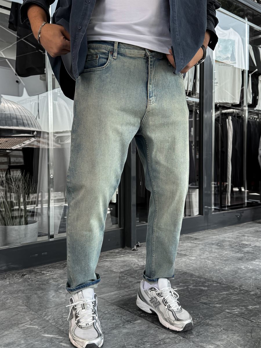 Light Blue Distressed Wash Boyfriend C-6468