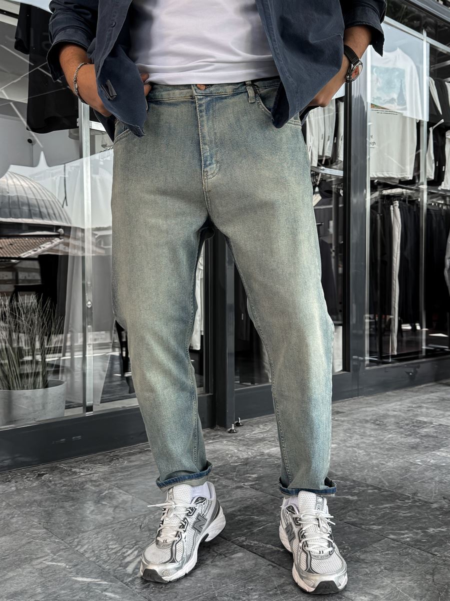 Light Blue Distressed Wash Boyfriend C-6468