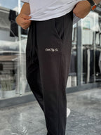 Black Embroidered Baggy Sweatpants C-6620