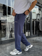 Navy Blue Embroidered Baggy Sweatpants C-6620