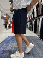 Navy Blue C Embroidered Basic Shorts C-013