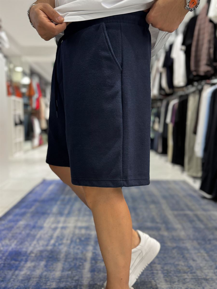 Navy Blue C Embroidered Basic Shorts C-013