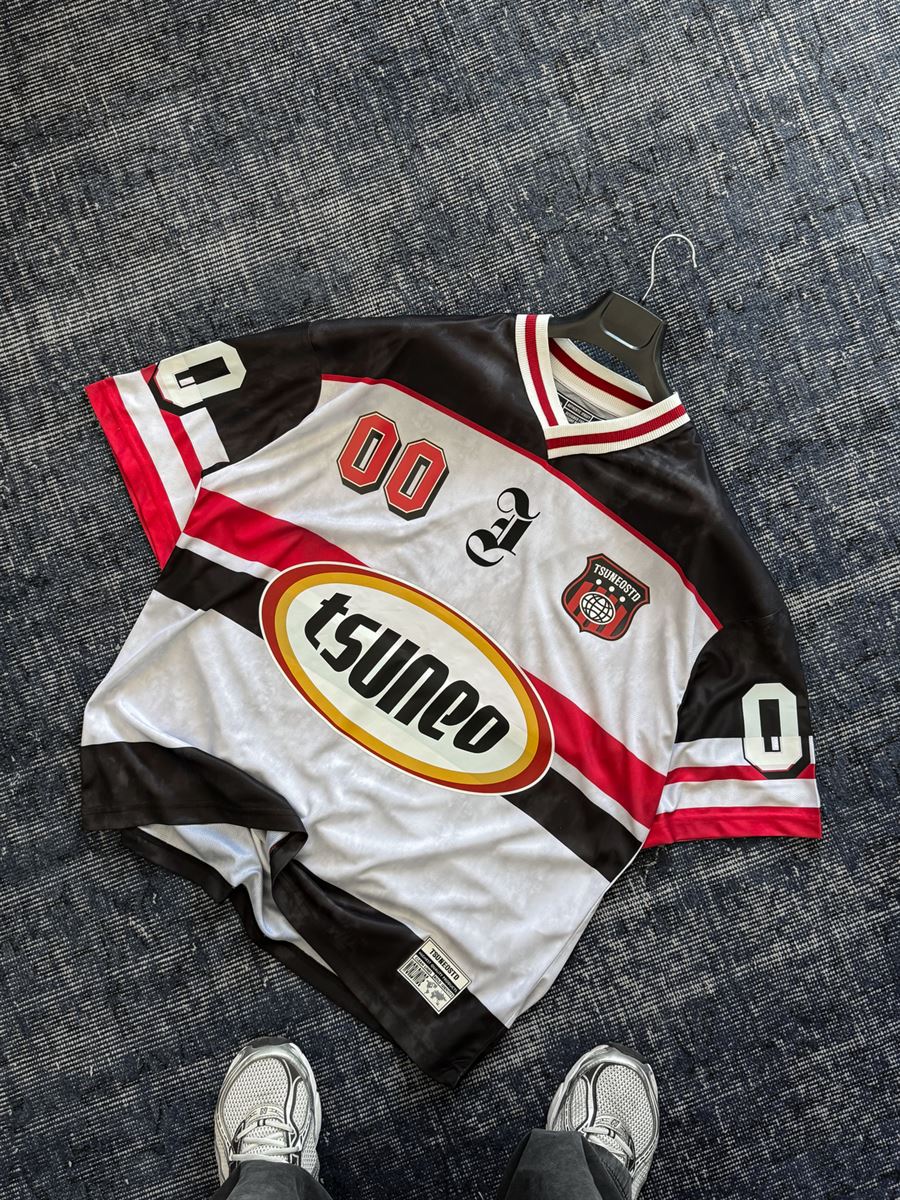 White 00 Printed Oversize Jersey JJ-196