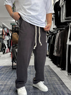 Coffee 17 Embroidered Washed Straight Leg Sweatpants ES-80-50