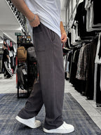 Coffee 17 Embroidered Washed Straight Leg Sweatpants ES-80-50