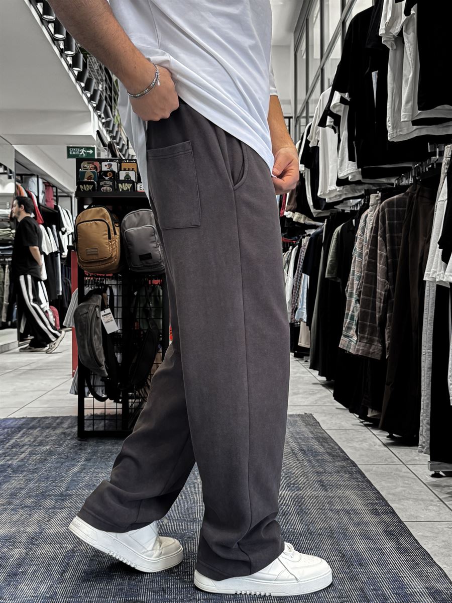 Coffee 17 Embroidered Washed Straight Leg Sweatpants ES-80-50