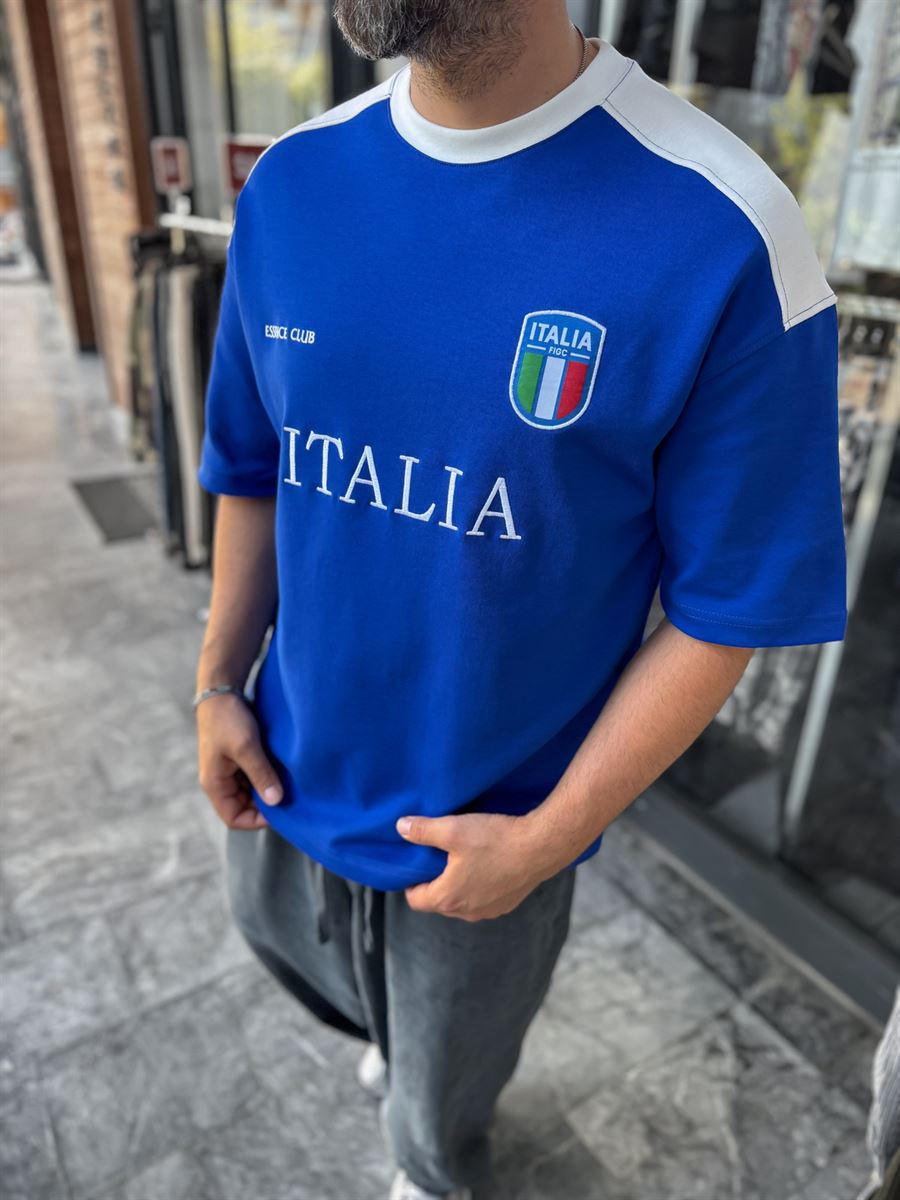 Blue Italia Embroidered Oversize T-shirt ES-71-120