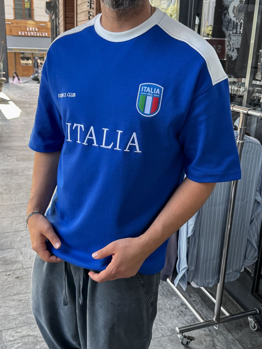 Blue Italia Embroidered Oversize T-shirt ES-71-120