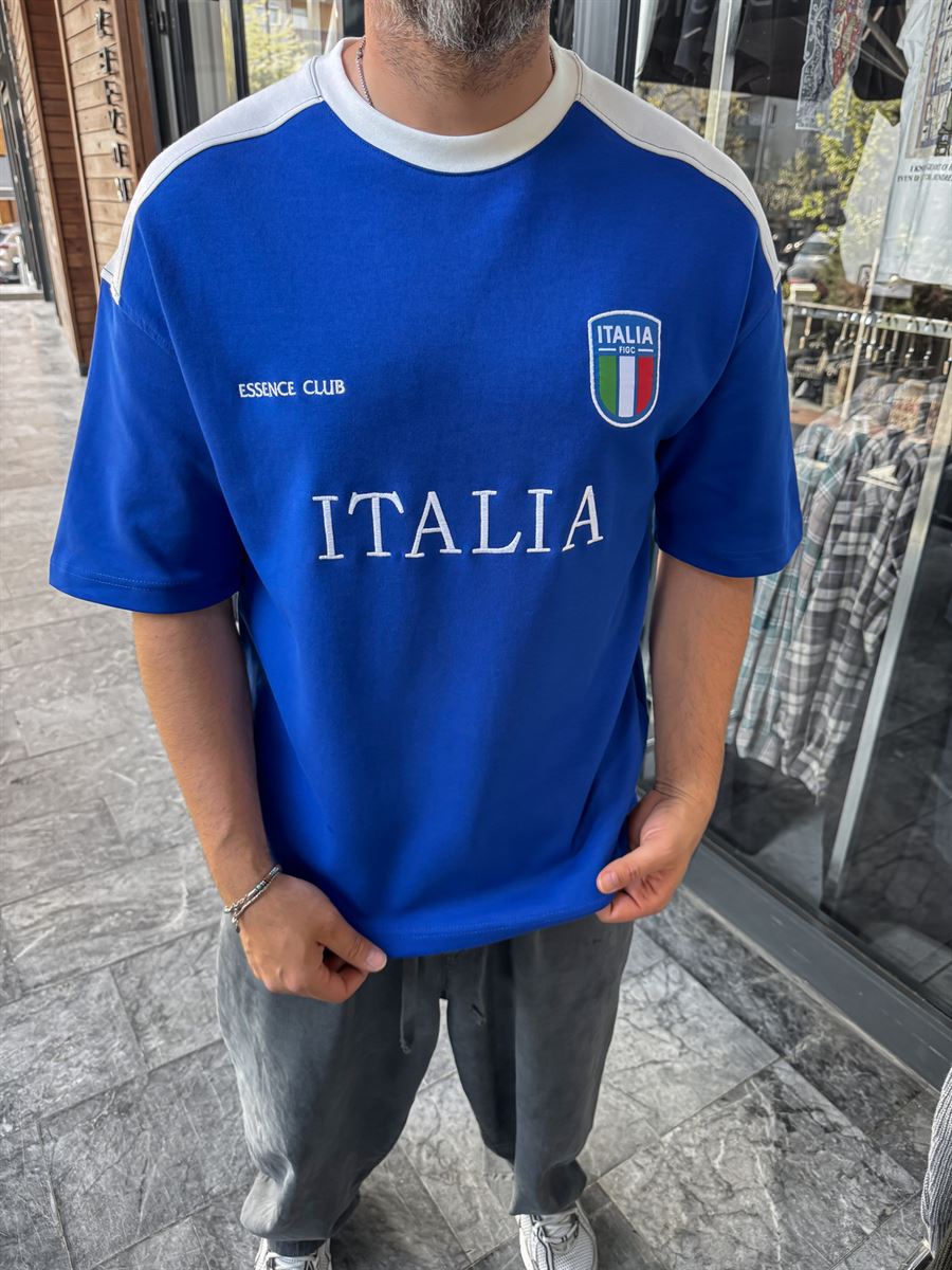Blue Italia Embroidered Oversize T-shirt ES-71-120