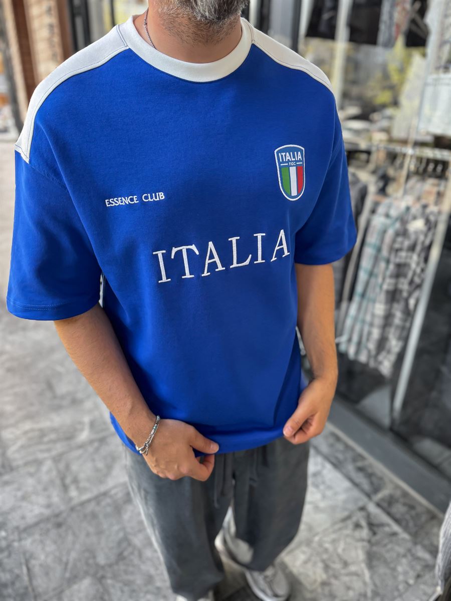 Blue Italia Embroidered Oversize T-shirt ES-71-120