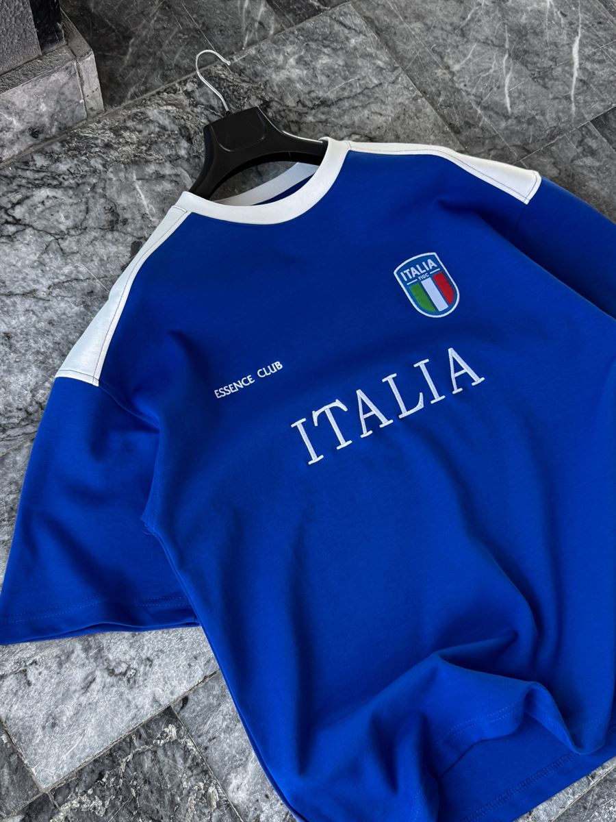 Blue Italia Embroidered Oversize T-shirt ES-71-120