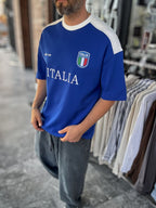 Blue Italia Embroidered Oversize T-shirt ES-71-120