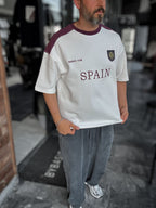White Spain Embroidered Oversize T-shirt ES-71-120