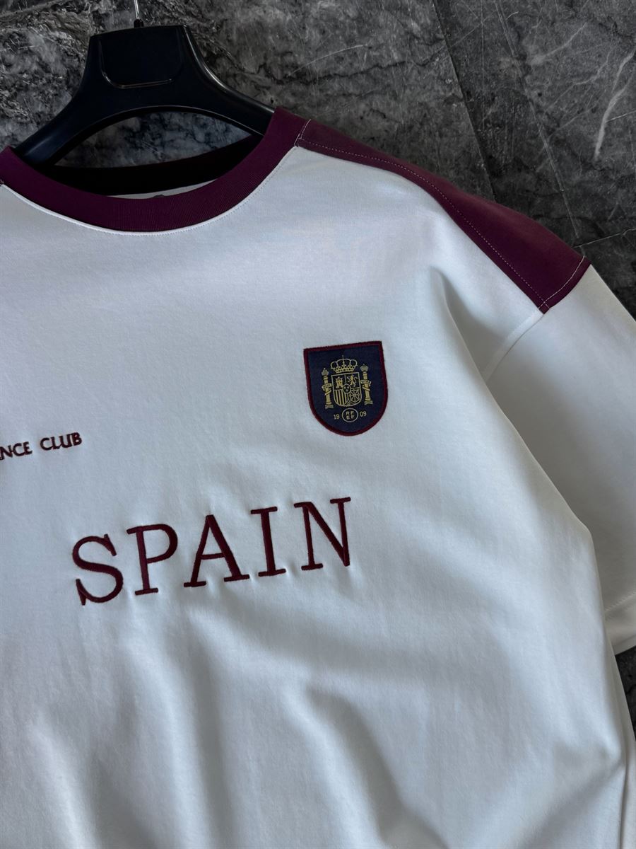 White Spain Embroidered Oversize T-shirt ES-71-120