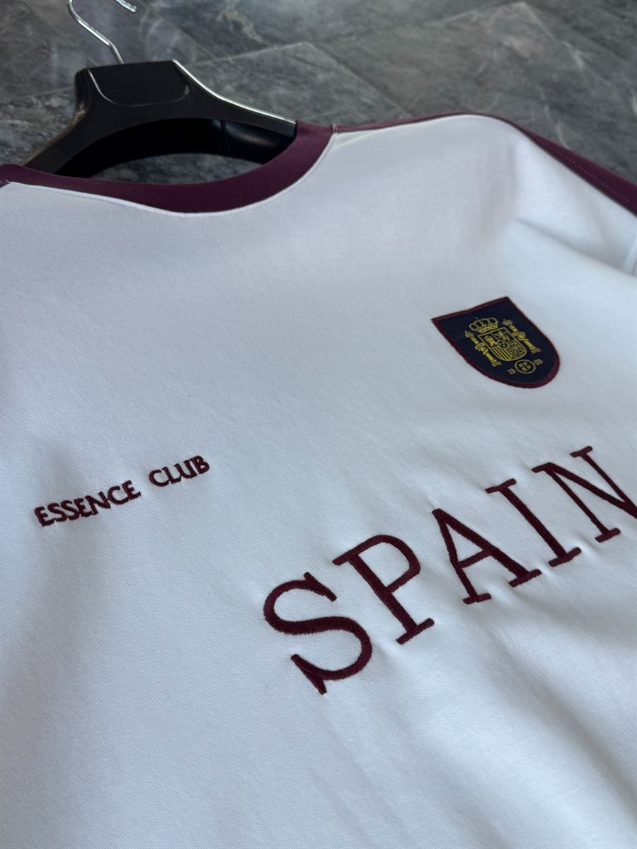 White Spain Embroidered Oversize T-shirt ES-71-120