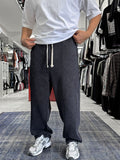 Black Basic Washed Straight Leg Sweatpants ES-80-30