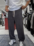 Coffee Basic Washed Straight Leg Sweatpants ES-80-30