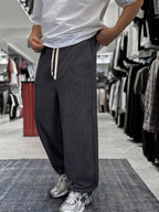 Coffee Basic Washed Straight Leg Sweatpants ES-80-30