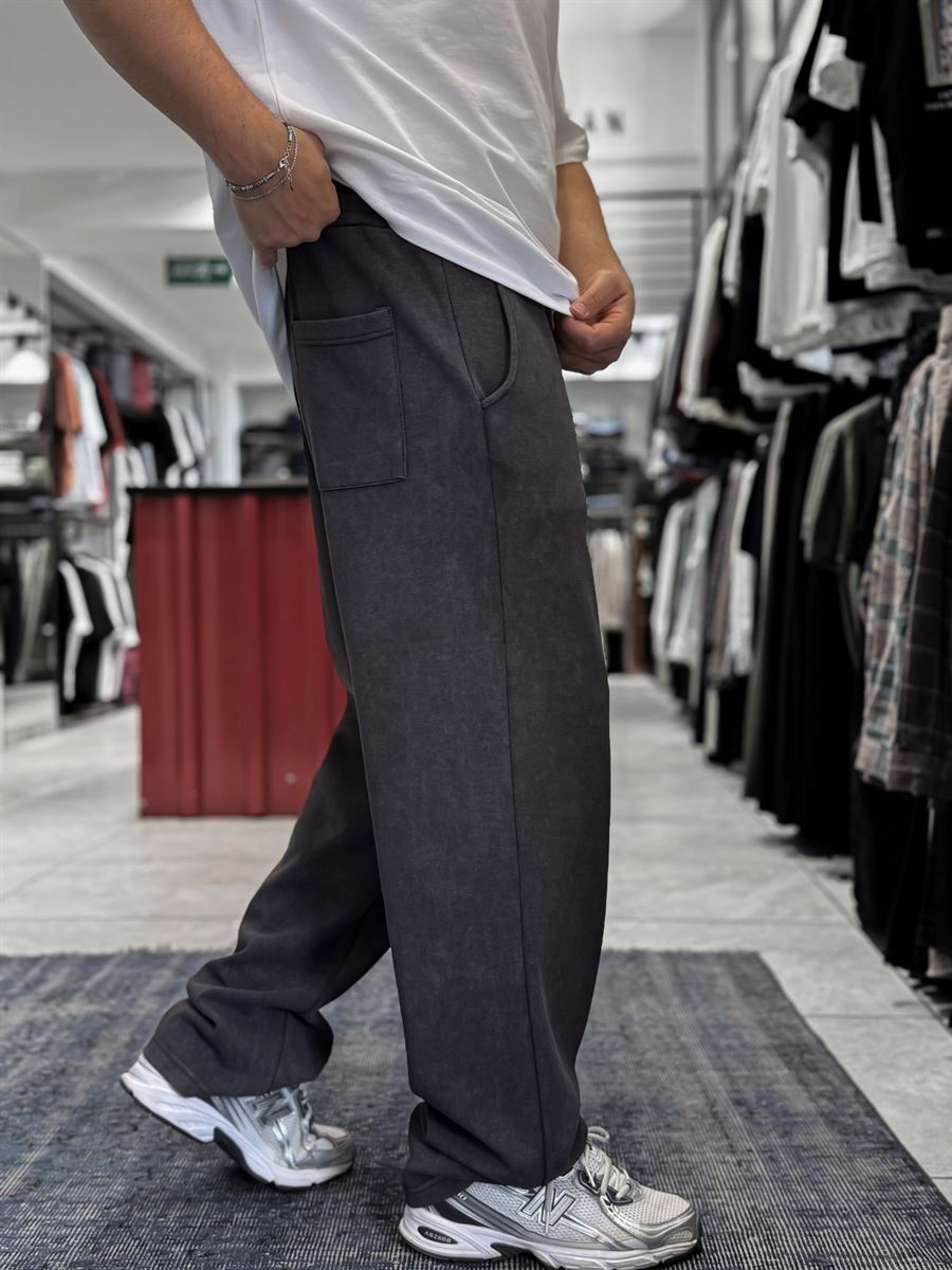 Coffee Basic Washed Straight Leg Sweatpants ES-80-30