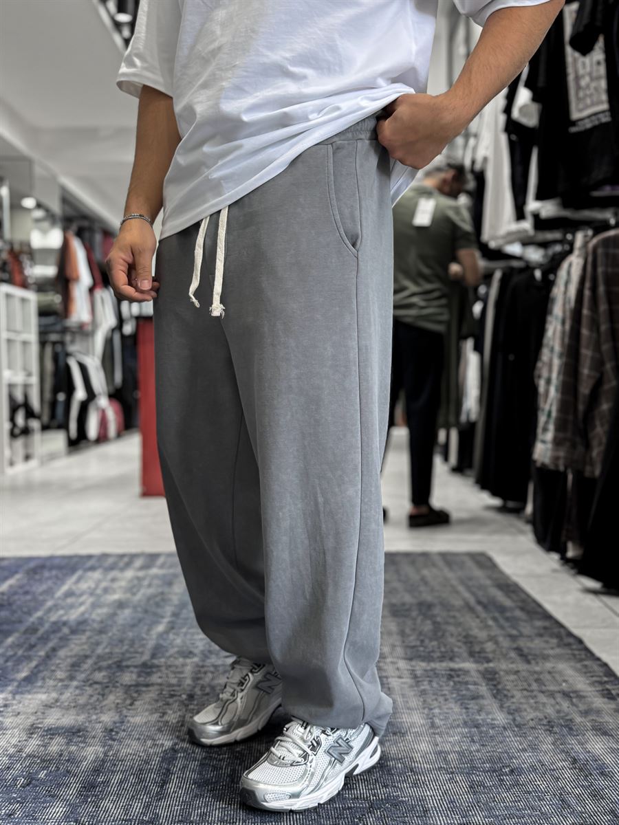 Anthracite Basic Washed Straight Leg Sweatpants ES-80-30