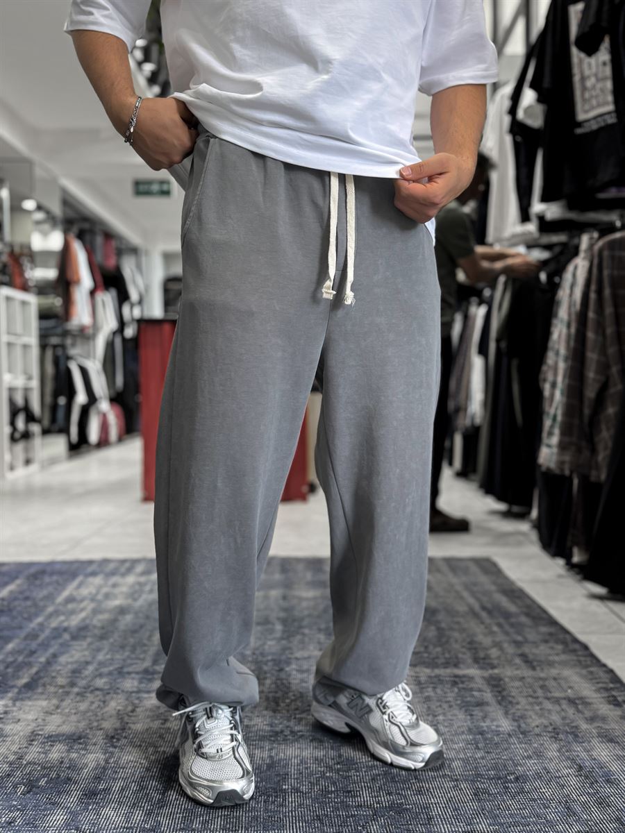 Anthracite Basic Washed Straight Leg Sweatpants ES-80-30