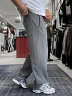 Anthracite Basic Washed Straight Leg Sweatpants ES-80-30