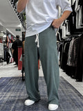 Khaki Ribbed Sweatpants with Cropped Hem ES-80-12