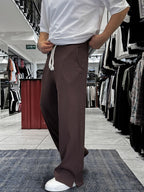 Coffee Cut Ribbed Sweatpants ES-80-12