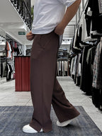 Coffee Cut Ribbed Sweatpants ES-80-12