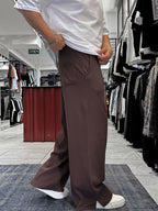 Coffee Cut Ribbed Sweatpants ES-80-12