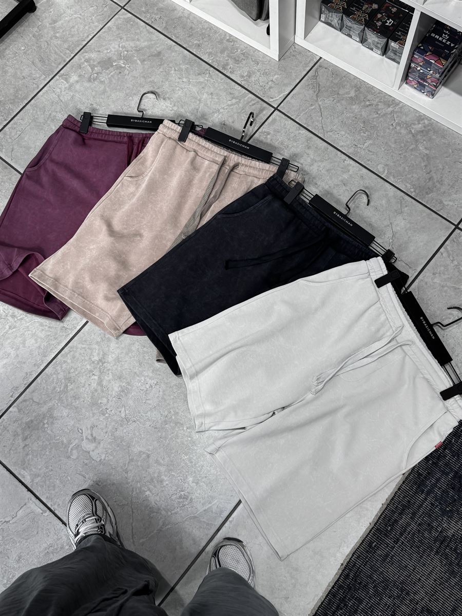 Stone Washed Basic Shorts ES-80-48