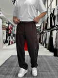 Coffee Pleated Straight Leg Trousers ES-80-46
