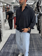 Black Washed Basic Shirt ES-40-62