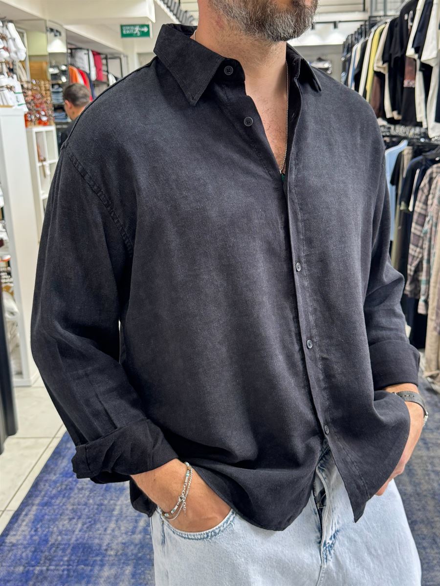 Black Washed Basic Shirt ES-40-62