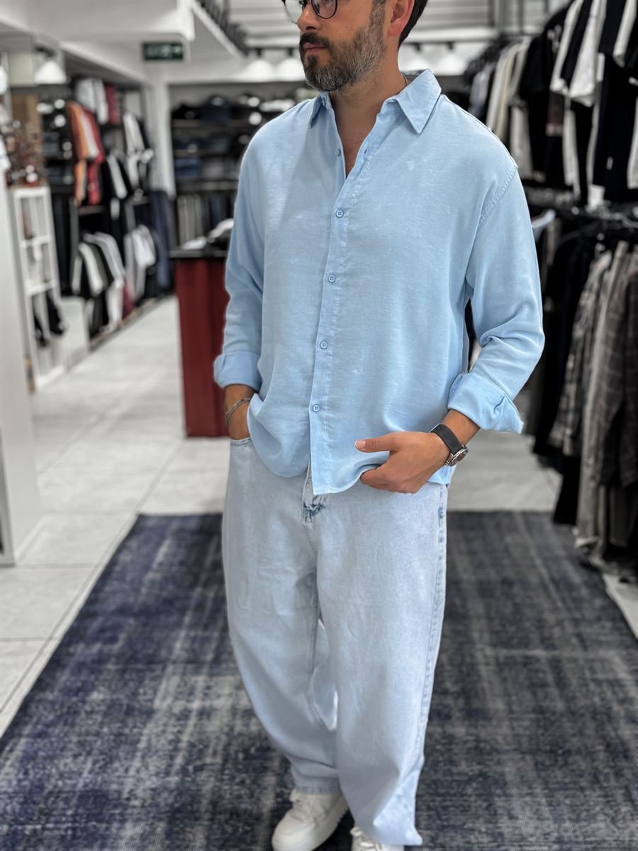 Light Blue Washed Basic Shirt ES-40-62