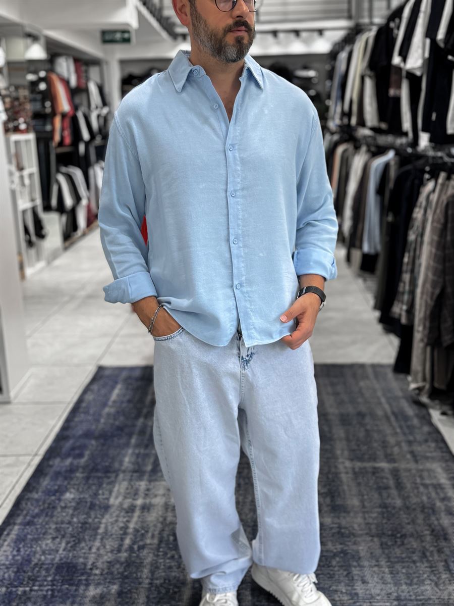 Light Blue Washed Basic Shirt ES-40-62