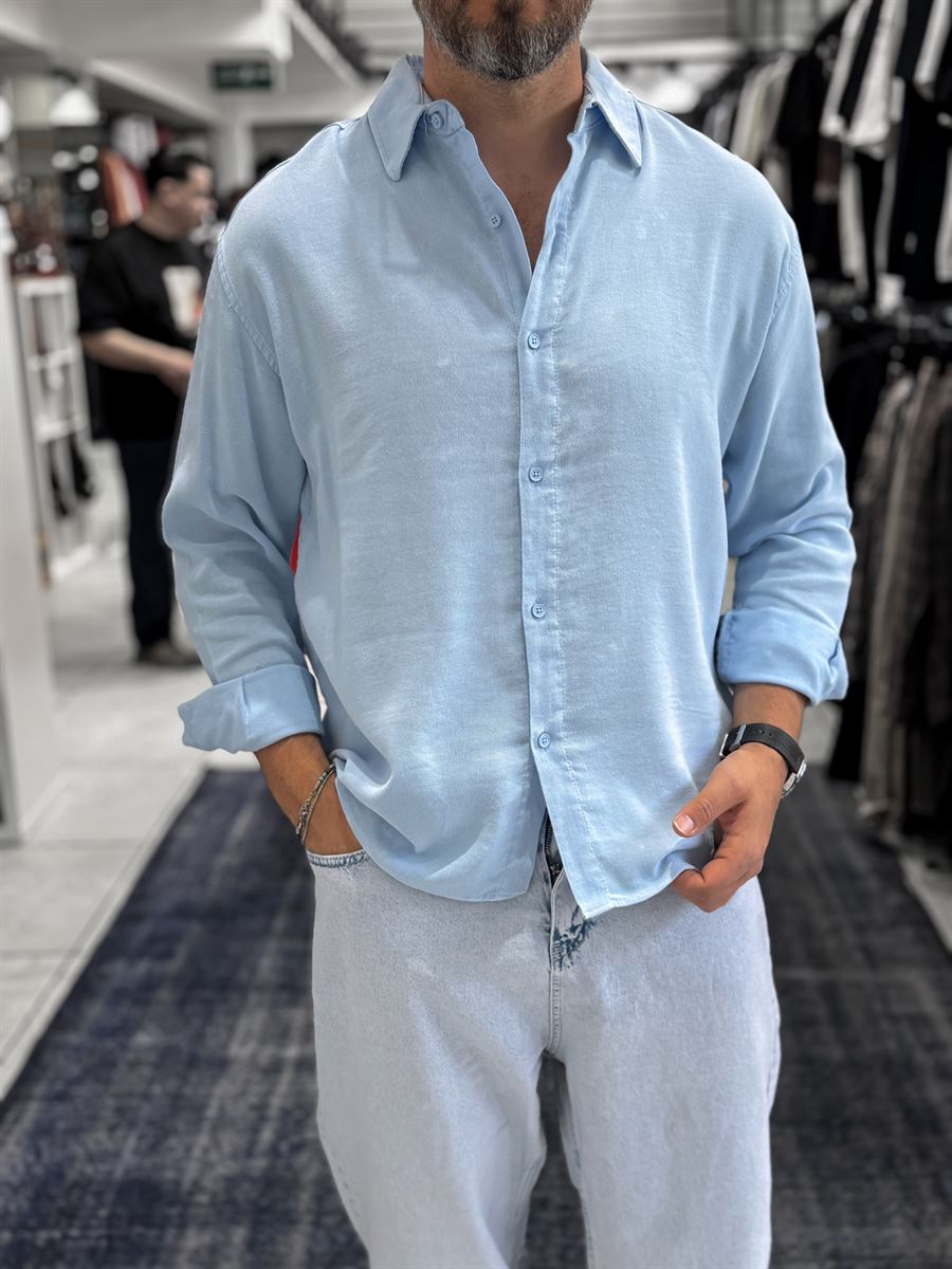 Light Blue Washed Basic Shirt ES-40-62