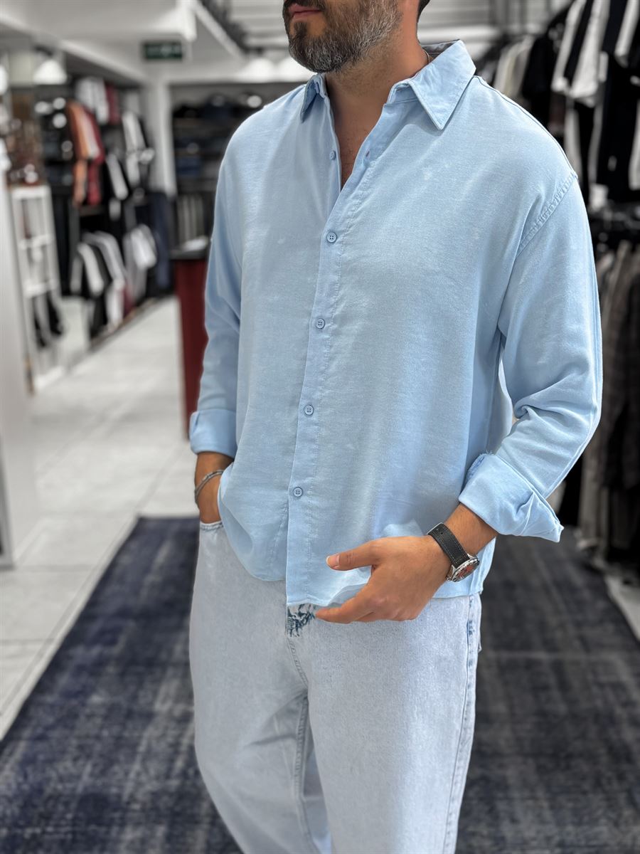 Light Blue Washed Basic Shirt ES-40-62