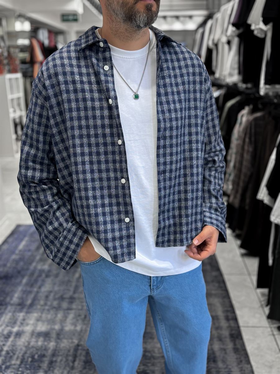 Navy Blue Shirt with Back Print ES-40-42
