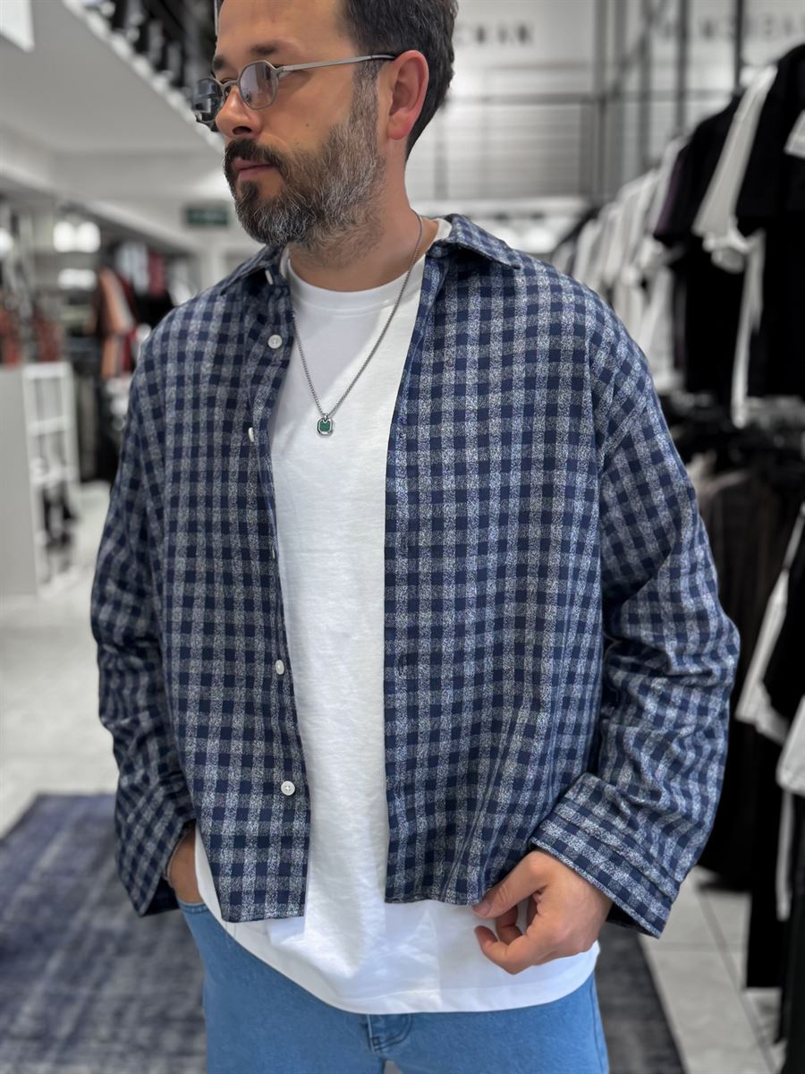 Navy Blue Shirt with Back Print ES-40-42
