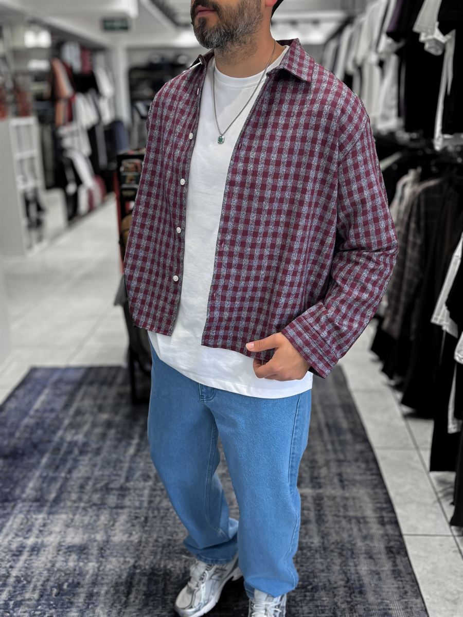 Burgundy Shirt with Back Print ES-40-42
