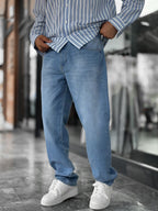 Light Blue Effect Washed Baggy Jeans GJ-17151/17186-7