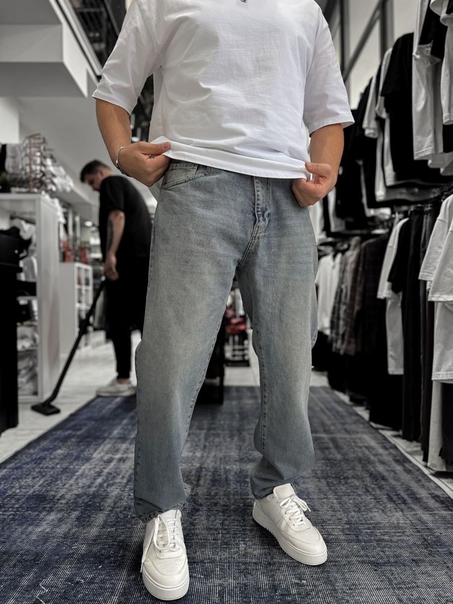 Light Blue Acid Wash Baggy Jeans GJ-