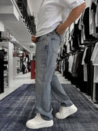 Light Blue Acid Wash Baggy Jeans GJ-