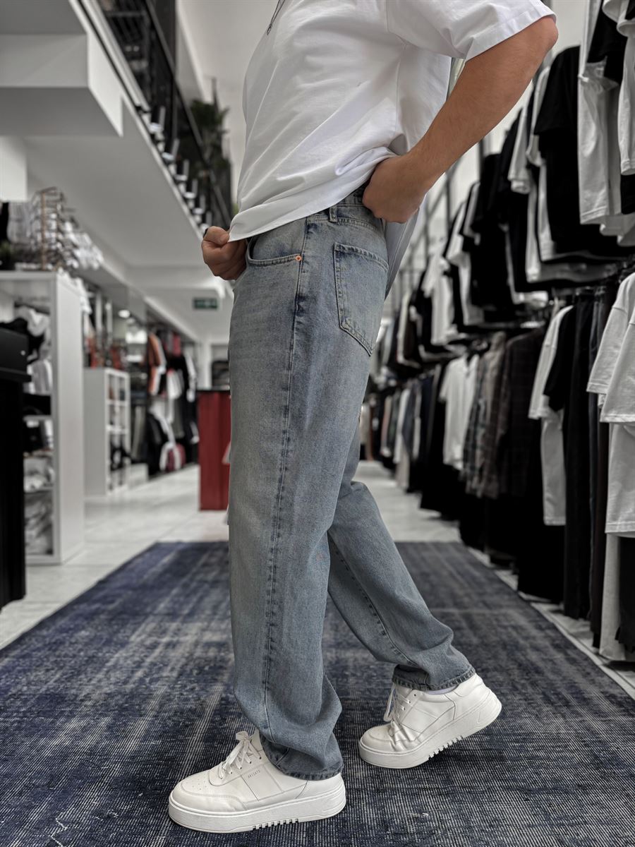 Light Blue Acid Wash Baggy Jeans GJ-