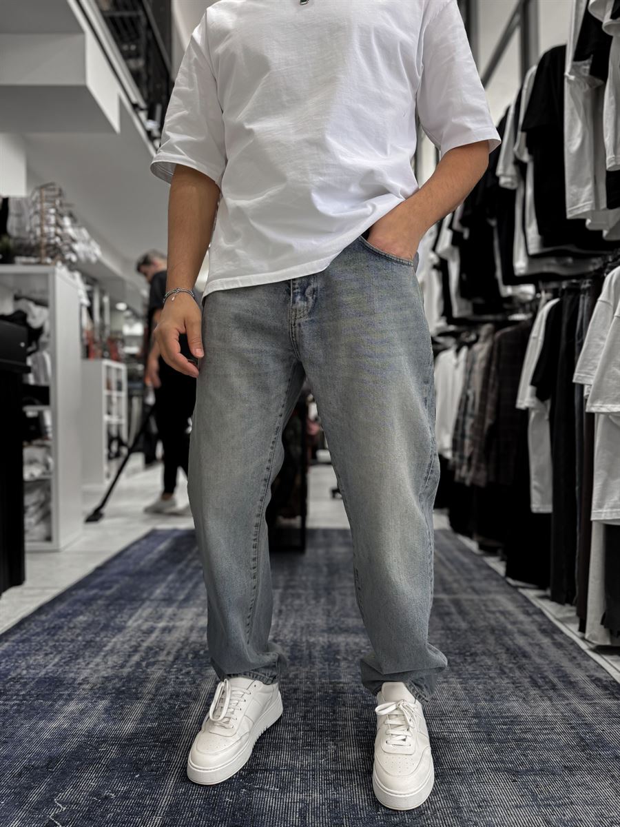 Light Blue Acid Wash Baggy Jeans GJ-